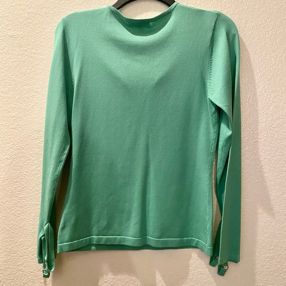 BCBGMAXAZRIA Turquoise Long Sleeve Top - Picture 2 of 6